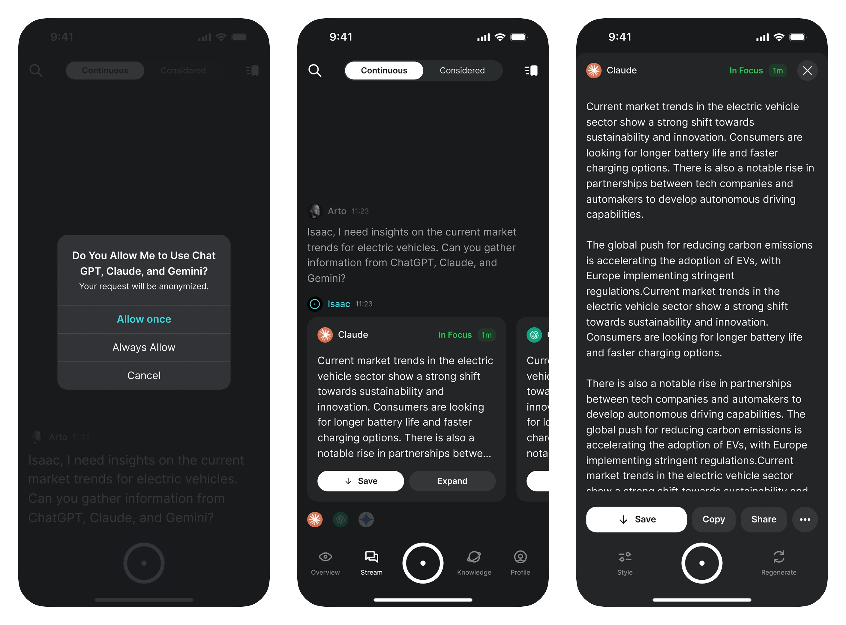 Getting answers from ChatGPT, Claude and Gemini
