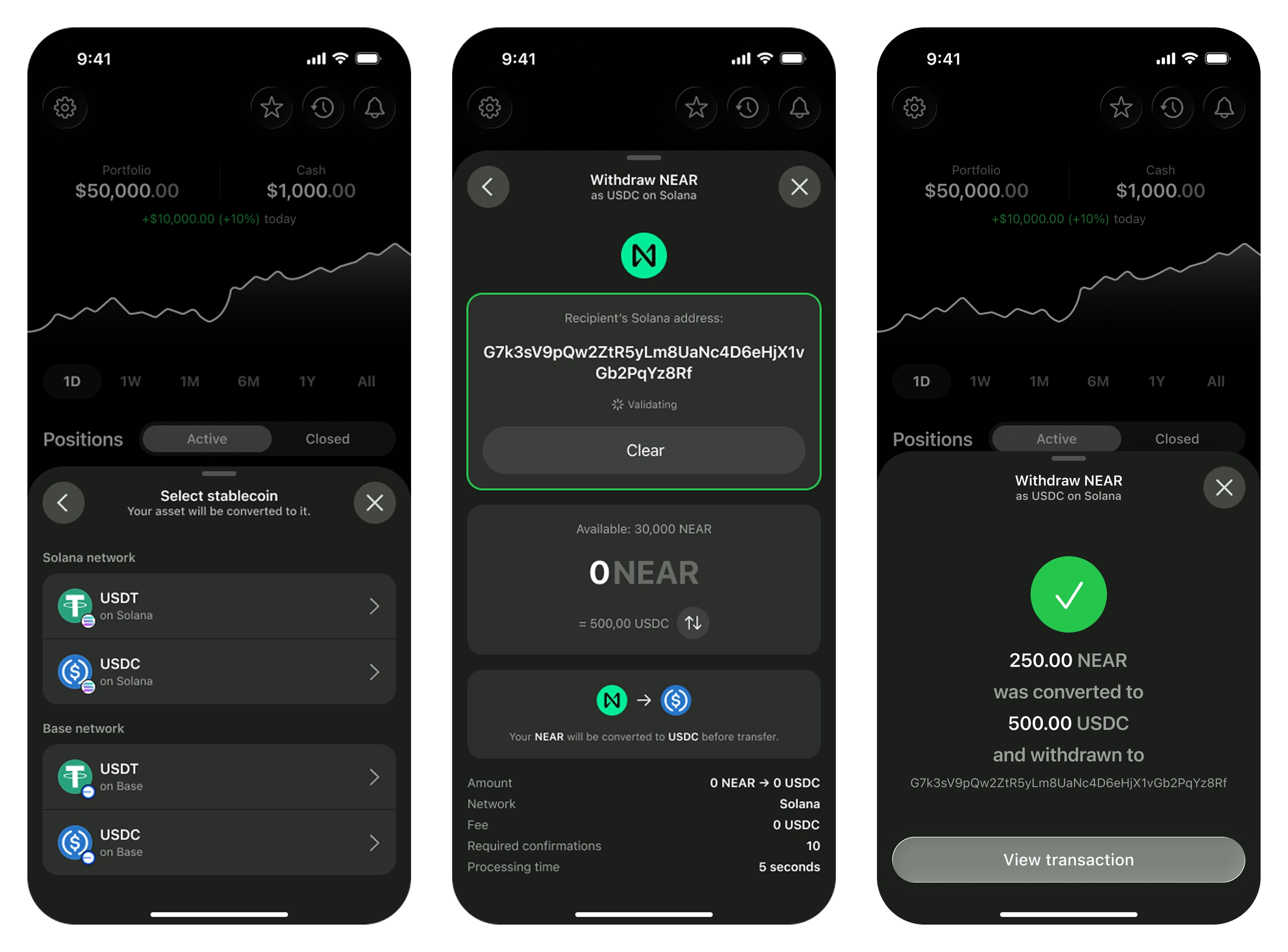 Withdrawal flow