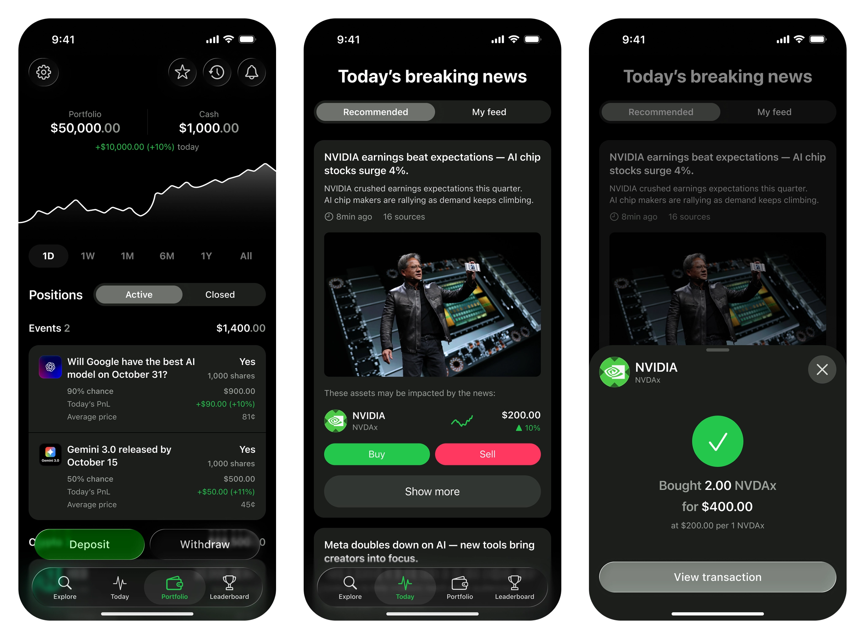 Pulse app screens
